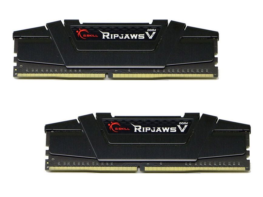 16GB Kit DDR4-RAM, 3200 MHz, G.Skill RipJaws V schwarz, 2 x 8GB, F4-3200C16D-16GVKB, CL16, XMP 2.0