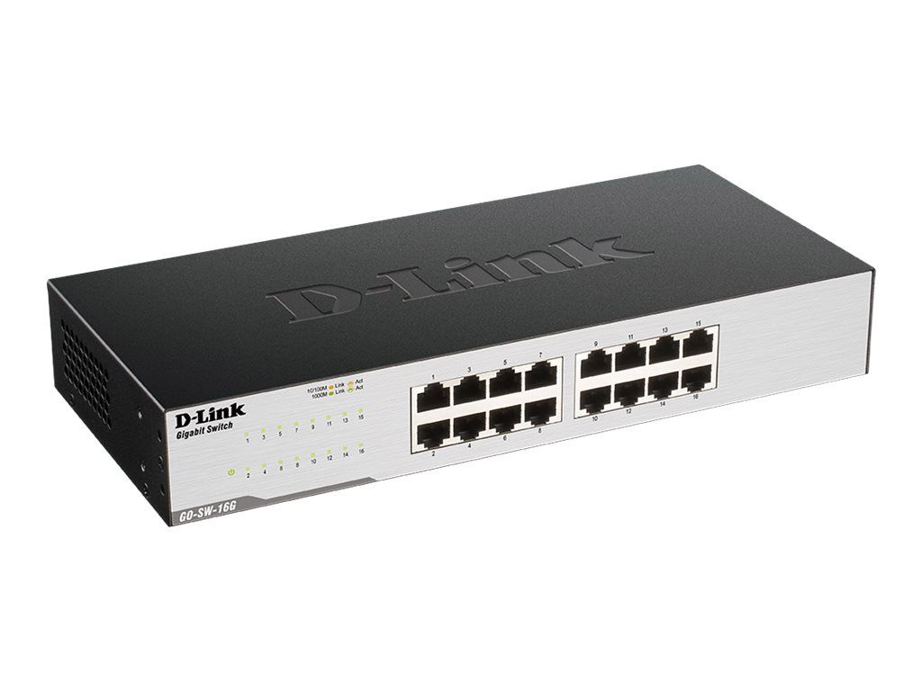 D-Link Gigabit-Switch GO-SW-16G, 16 Port D-Link Green Ethernet, 16 x 10/100/1000