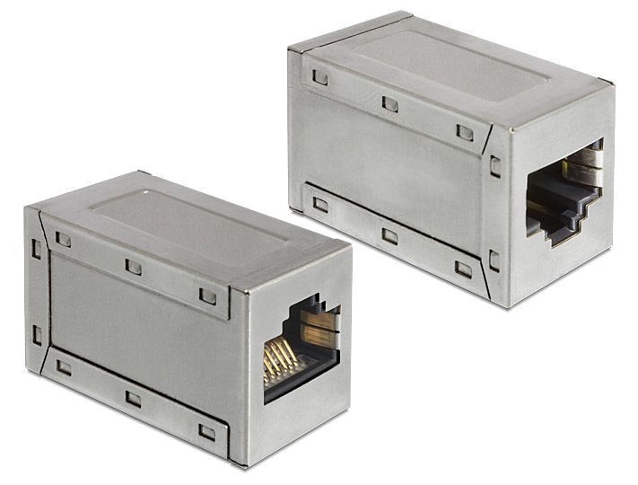 Delock Modularadapter RJ45-Bu/RJ45-Bu, 1:1 belegt, Cat. 6a, Netzwerkkoppler