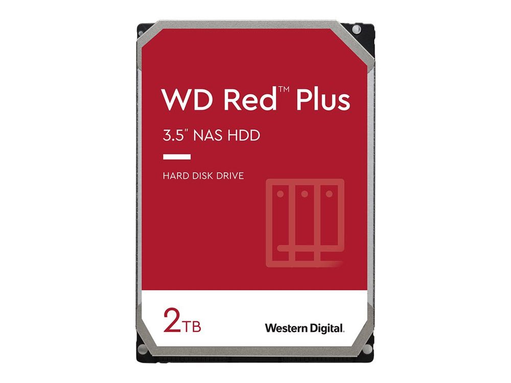 Western Digital Red Plus NAS WD20EFPX, 2 TB S-ATA3, 5400 U/min, 64 MB, 24/7, CMR