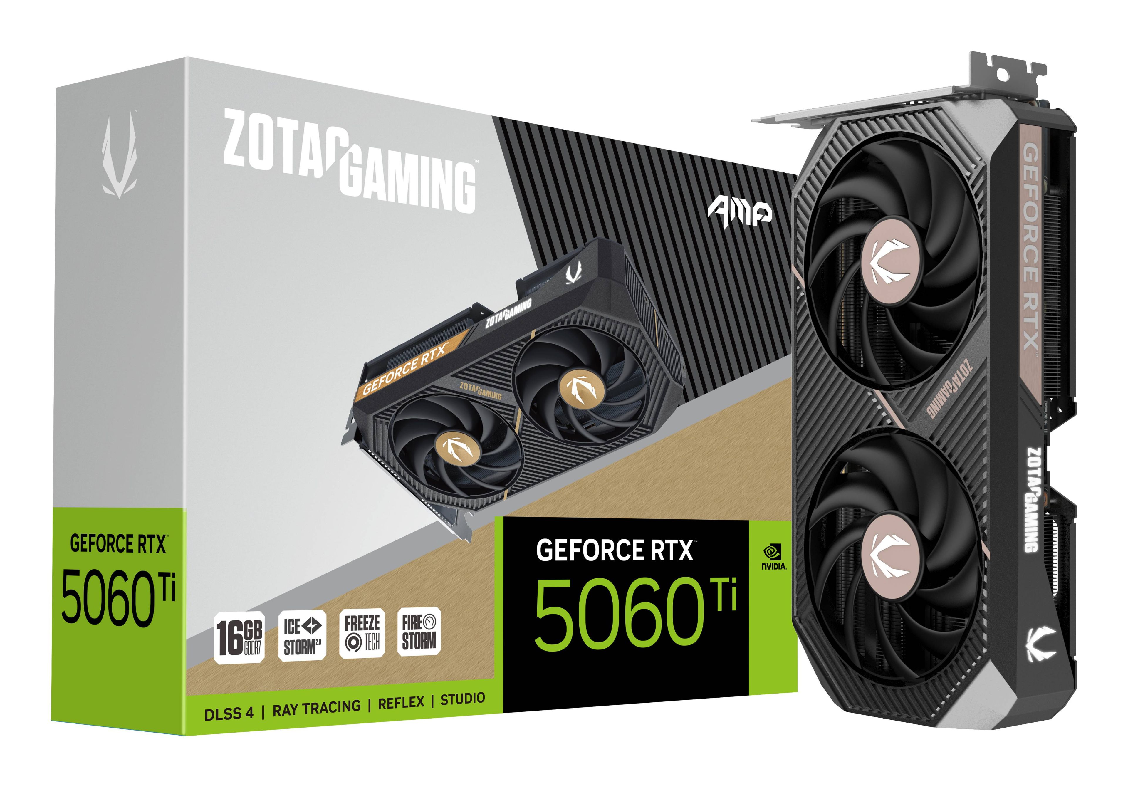 Zotac Gaming GeForce RTX 5060 Ti AMP, 16GB GDDR7, HDMI, 3x DP