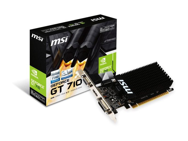 MSI GT 710 2GD3H LP, GeForce GT 710, 2GB DDR3, PCIe 2.0 x16, DVI, HDMI, VGA, passiv gekühlt