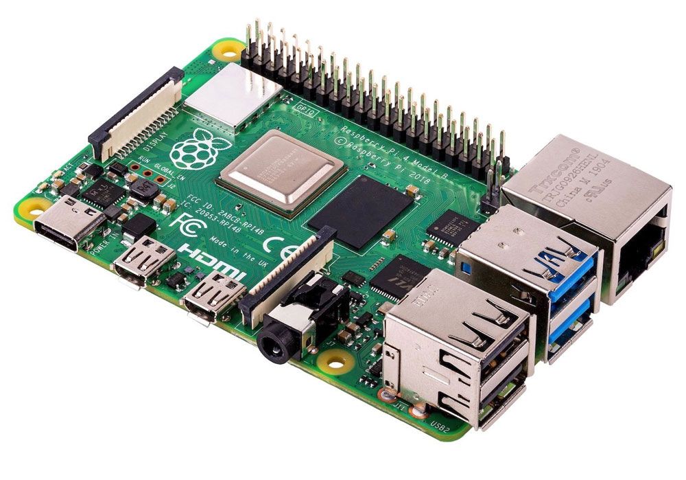 Raspberry Pi 4 Modell B, 4x 1,5 GHz, 2 GB DDR4 WLAN 802.11b/g/n/ac, Bluetooth 5.0